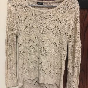 Cream high low sweater